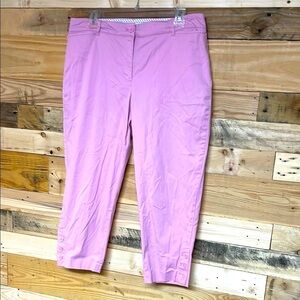 Talbots size 12P Pink/Lavender Color Perfect Crop Stretchy Chino Pants